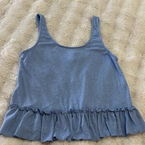 Altar'd State Blue Ruffle Tank Top